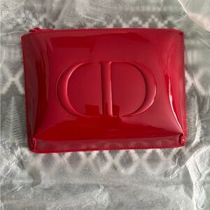 Dior Glossy Red Cosmetic Bag